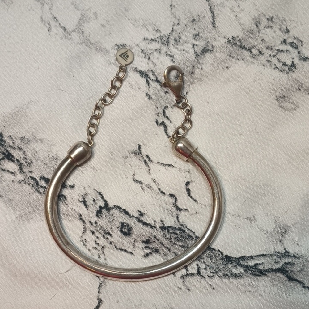 Silpada Sterling Silver Cuff Bracelet With Securing Chains.